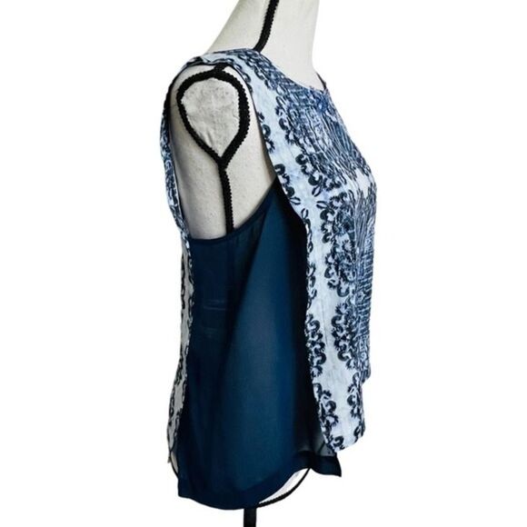 1.STATE Blue Printed Side Panel Tank Top and Matching Shorts Set Size Small - Picture 8 of 16